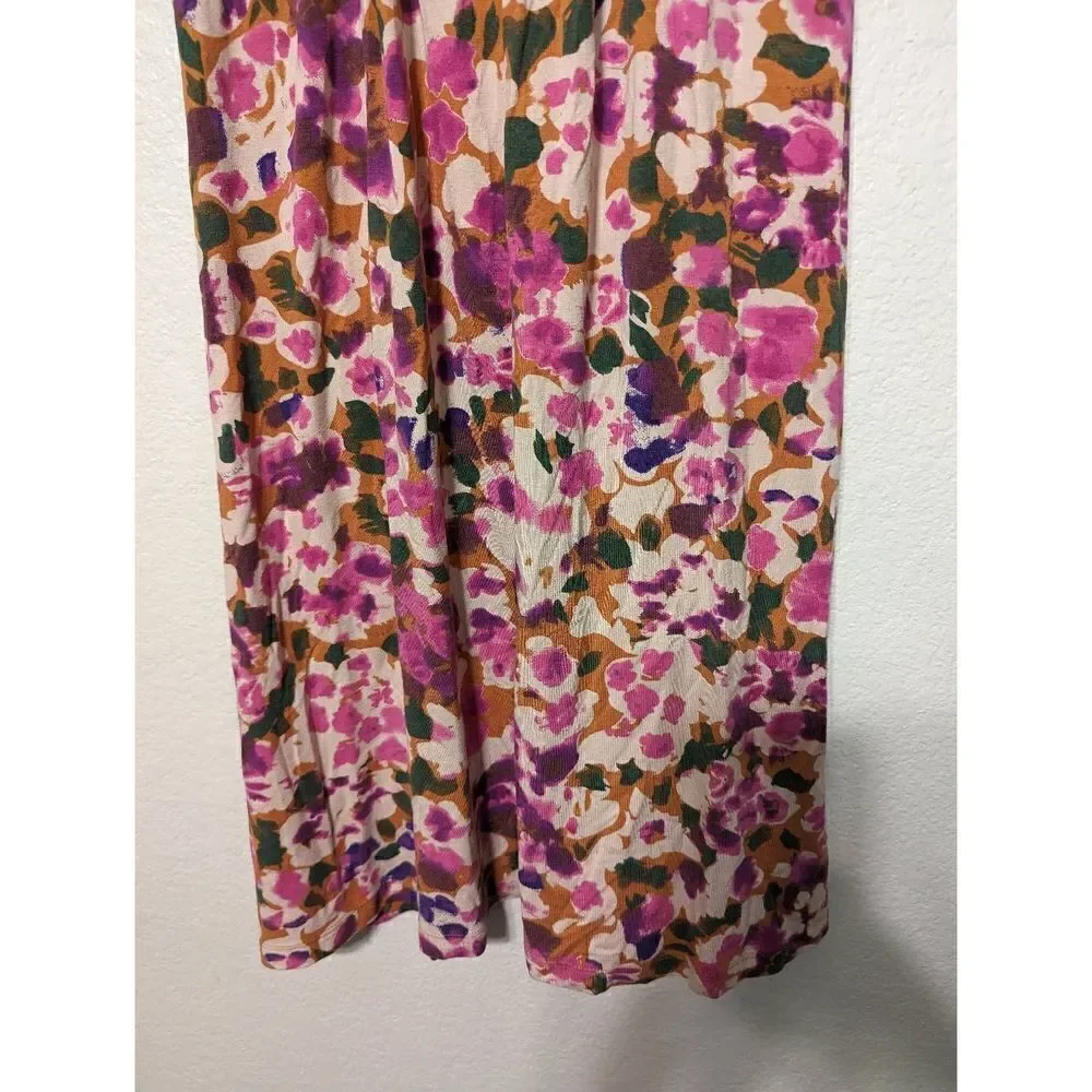 Cabi Women's Multi-color Floral V-neck Knee‎ Length Dress Pink Small Style 110